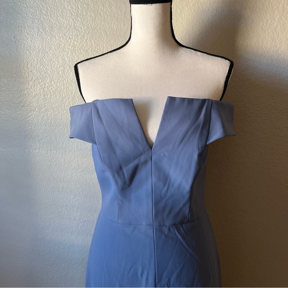 Dessy Collection Larkspur Blue Bridesmaid Dress 3038 - Picture 5 of 7